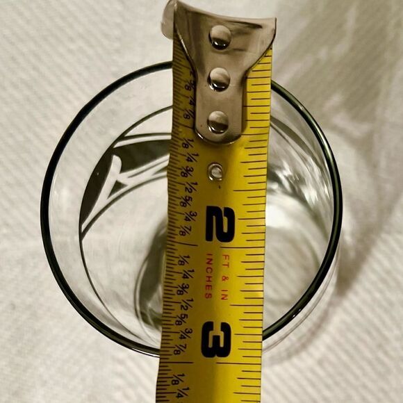 Libbey Tumblers Set of 4 With Three Black Diagonal Bands Leaf Design 14 Oz EVC. - Picture 7 of 8